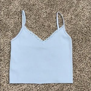 Brandy Melville light blue lace trim tank!
